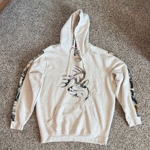 Legendary Whitetails Beige V-Neck Sweater with Antler Design